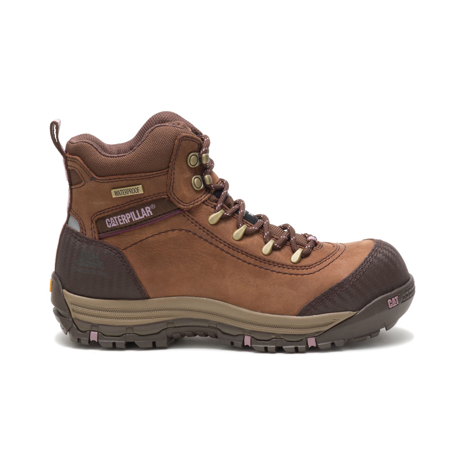 Caterpillar Ally Waterproof Composite Toe - Womens Work Boots - Brown - NZ (854OQNZLY)